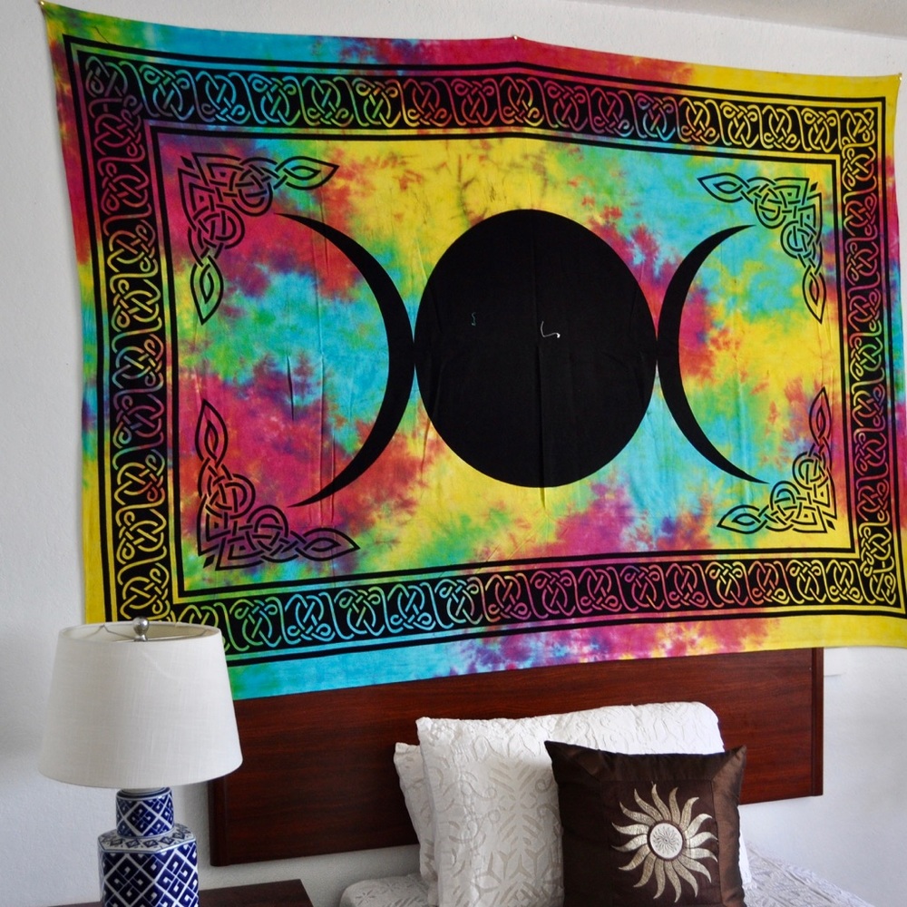 Triple goddess moon tapestry,tapestry